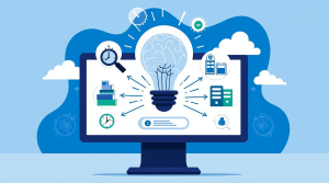 Representación digital de una Knowledge Base centralizada para atención al cliente, simbolizando el autoservicio 24/7 y la gestión de conocimiento.